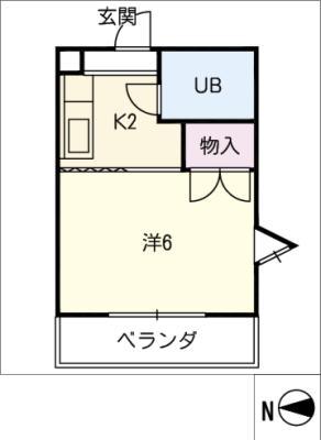 グリーンハイツ(1K/3階)の間取り写真