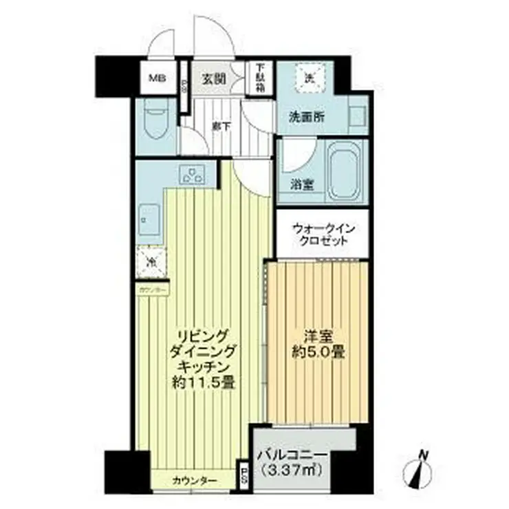 グランド・ガーラ神田 13階階 間取り