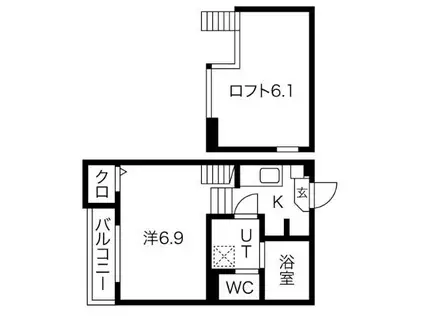 RESIDENCE LISA (1K/1階)の間取り写真