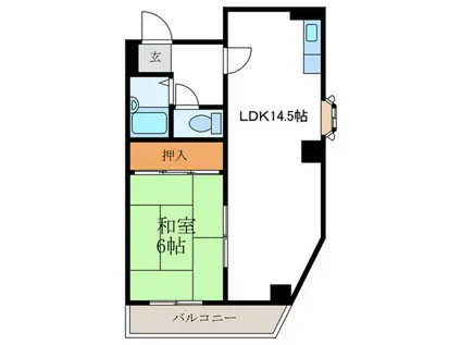 プリムローズ嵯峨(1LDK/3階)の間取り写真