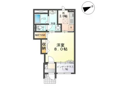 仙台市地下鉄東西線 薬師堂駅(宮城) 徒歩11分 2階建 築1年(1K/1階)の間取り写真