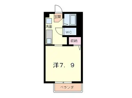 アザリア長山(1K/2階)の間取り写真