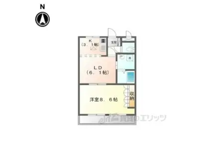 ベルメゾン(1LDK/1階)の間取り写真