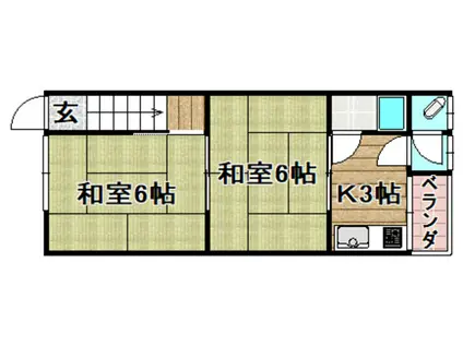 第5寿コーポ(2K/2階)の間取り写真