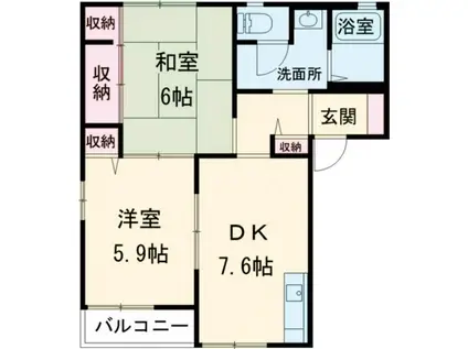 MSスクエア(2DK/2階)の間取り写真