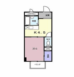 サクセスタウン岸岡B(1K/2階)の間取り写真