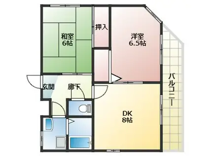 西岡ビル(2DK/4階)の間取り写真