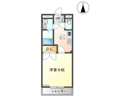 向学ハイツ歓(1K/1階)の間取り写真