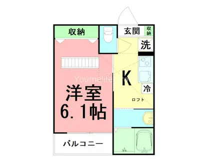 アザーレ・パッシオ本厚木B(1K/3階)の間取り写真