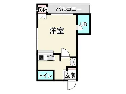 ノヴェール水前寺(1K/2階)の間取り写真