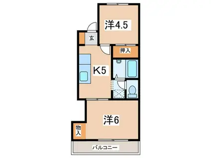 プレジュールKAEII(2K/1階)の間取り写真