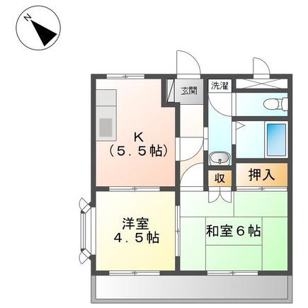 アスパラ館(2K/2階)の間取り写真