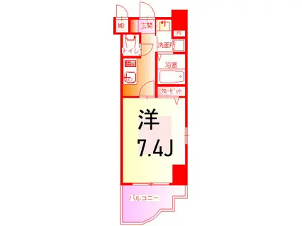 ガーラ・ステージ横濱関内(1K/7階)の間取り写真