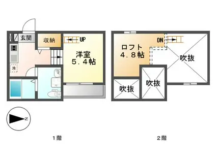 ロッカフォルテ(1K/2階)の間取り写真
