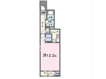 メゾンラテ稲葉(1K/1階)の間取り写真