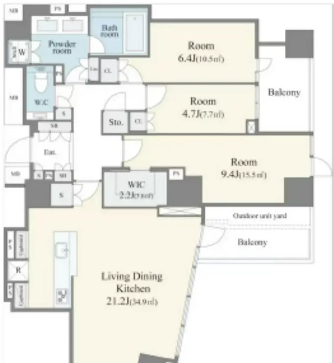 ザ・パークハウス西麻布レジデンス 19階階 間取り