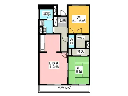 パインシルクふじみ野(2LDK/4階)の間取り写真