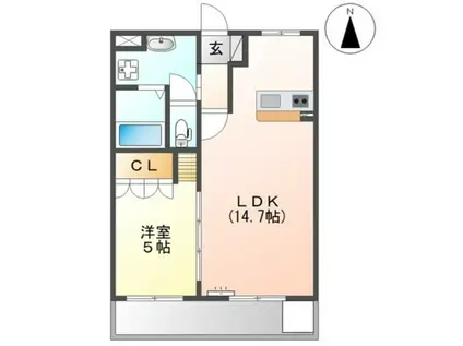 ESPOIR HILLS(1LDK/3階)の間取り写真