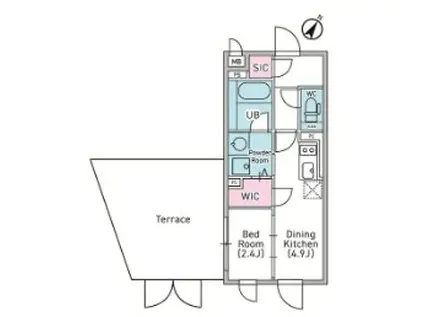 デュオメゾン渋谷松濤(1DK/1階)の間取り写真