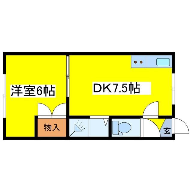 YS環状通東(1DK/3階)の間取り写真
