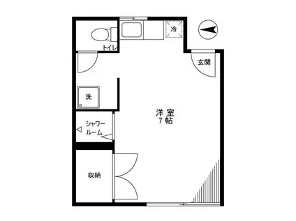 コーポ竹内(ワンルーム/2階)の間取り写真