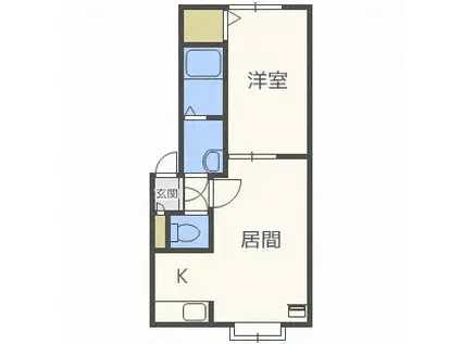 ラポート菊水(1LDK/3階)の間取り写真