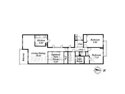 アルファス(3LDK/3階)の間取り写真