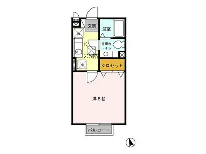 エスティー北野(1K/1階)の間取り写真