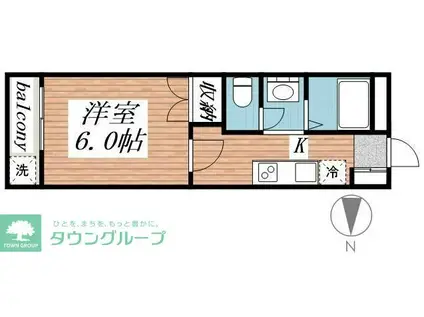 SKハイツ(1K/2階)の間取り写真