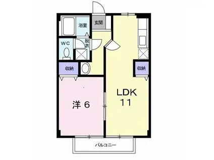 前田ハイツIII(1LDK/2階)の間取り写真