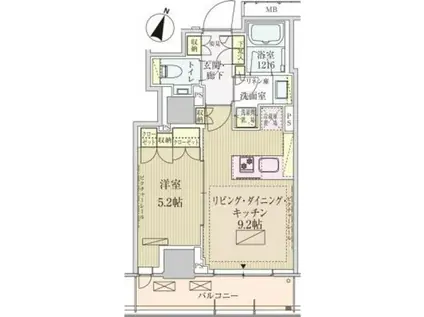 パークアクシス赤坂見附(1LDK/12階)の間取り写真
