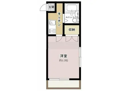 カーサランド津田沼(1K/1階)の間取り写真