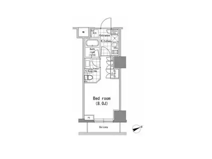 パークハビオ新橋(ワンルーム/4階)の間取り写真