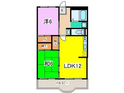 ブルーム(2LDK/1階)の間取り写真