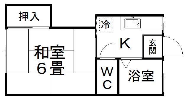 第2畠山アパート(1K/2階)の間取り写真