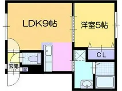 ロイヤルコートII(1LDK/4階)の間取り写真