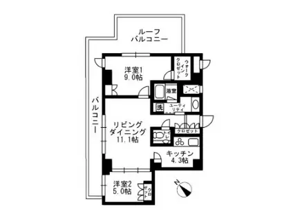 URBAN PARK代官山II アーバンパーク代官山II(2LDK/7階)の間取り写真