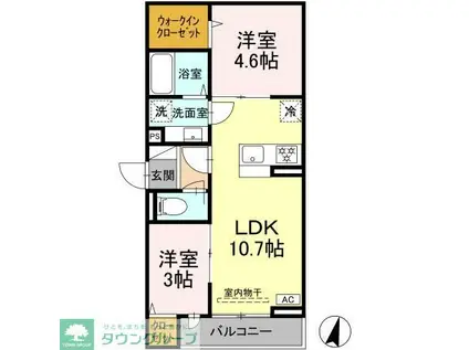 ルリアン西寺尾I(2LDK/3階)の間取り写真