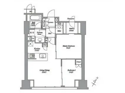 レキシントンスクエア白金高輪(2LDK/11階)の間取り写真