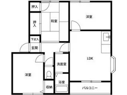 ステージ21 A・B棟(3LDK/1階)の間取り写真