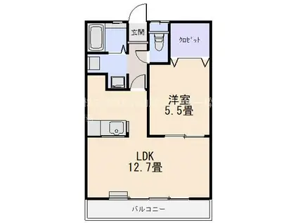 グリンコーポラス3(1LDK/2階)の間取り写真