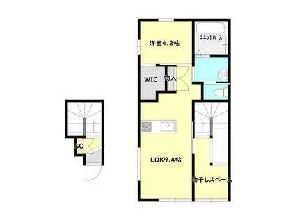 ルワ木崎(1LDK/2階)の間取り写真