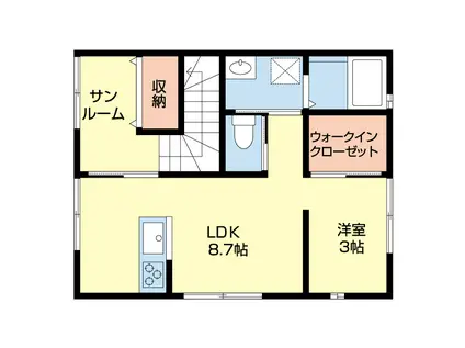 キュア学校町(ワンルーム/2階)の間取り写真