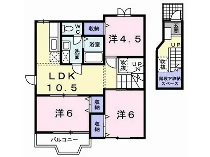 アメニティ広徳(3LDK/2階)の間取り写真