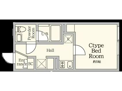 AGRCES北新宿II(1K/3階)の間取り写真