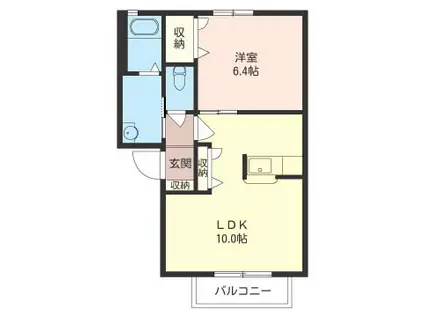 ピアチェーレ(1LDK/1階)の間取り写真