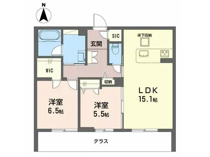 プラート キアリノ(2LDK/1階)の間取り写真