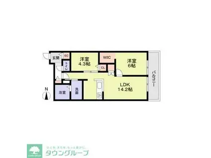 CASA FORESTALE A棟(2LDK/3階)の間取り写真
