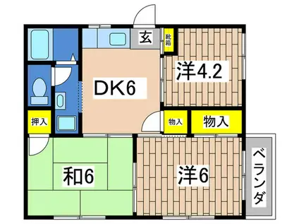 YKハイム(3DK/2階)の間取り写真