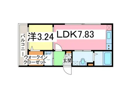 フェリーチェV(1LDK/1階)の間取り写真